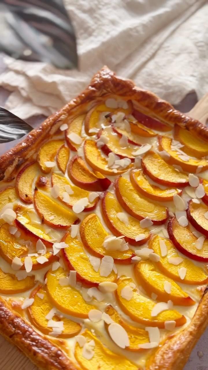 Peach & ricotta tart