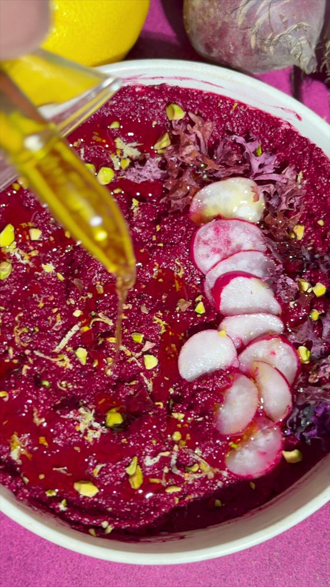 Beet Pesto with Feta & Walnuts