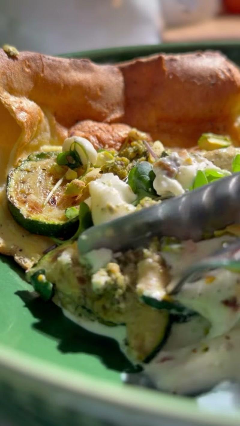 Savory Dutch Baby with Zucchini & Burrata