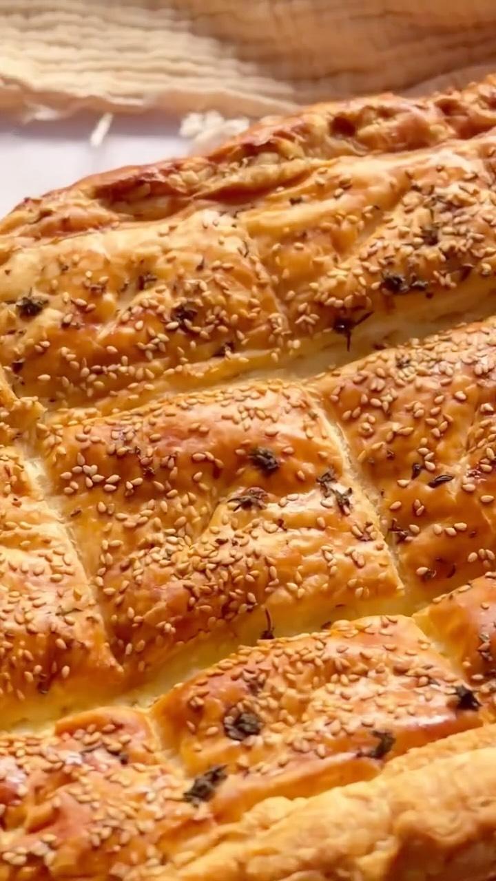 Tiropita - cheese pie with puff pastry